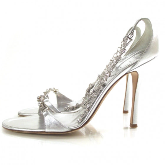 RENECAOVILLACrystalChainHeels39.5Silver