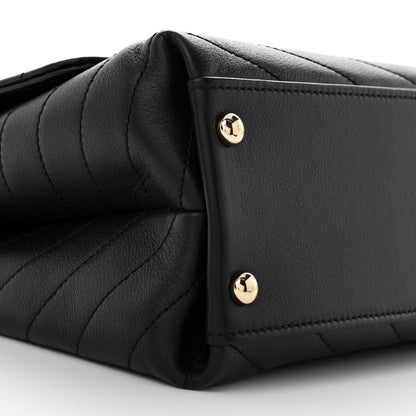 Chanel Grained Calfskin Small Chevron Chic Top Handle Flap Black 9 of 11