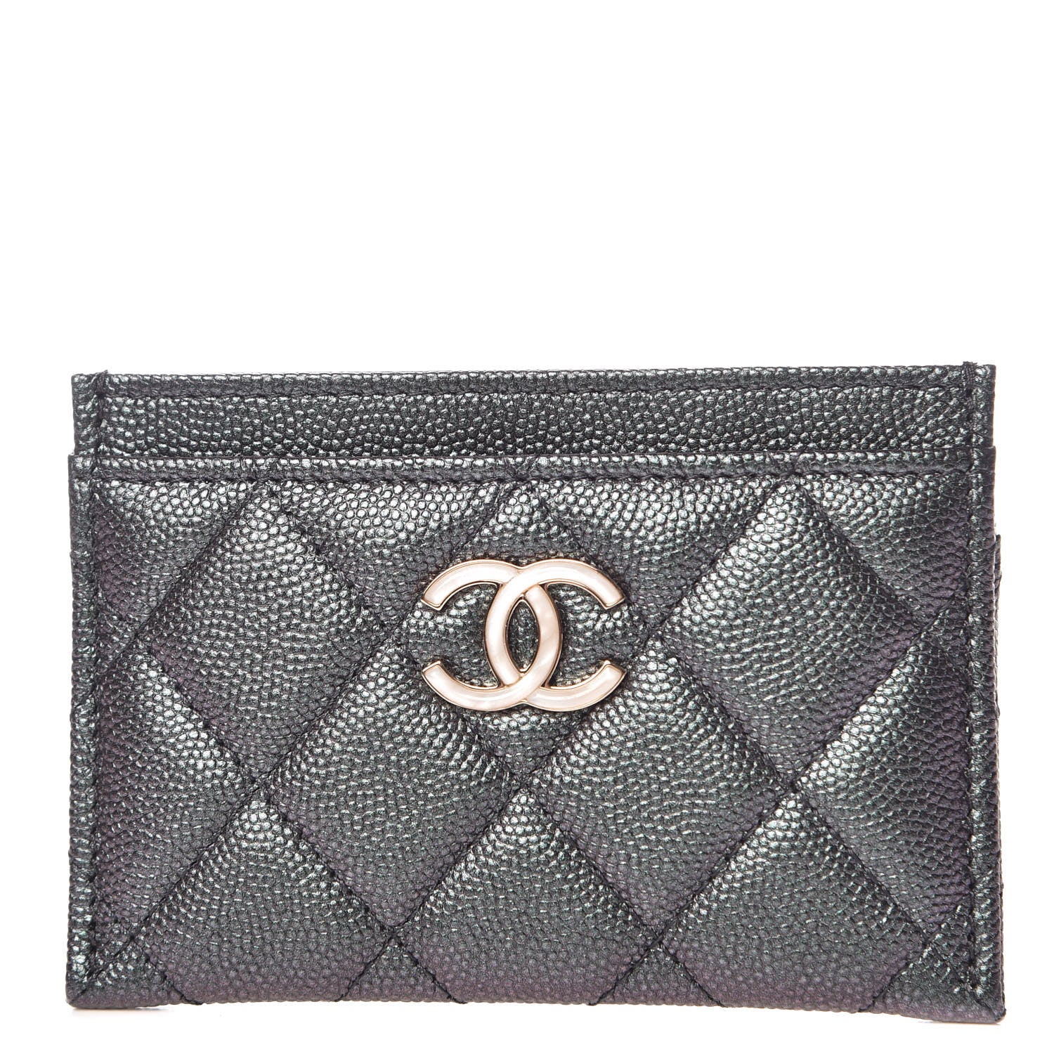 Chanel Iridescent Caviar Quilted Card Holder Black 1 of 9