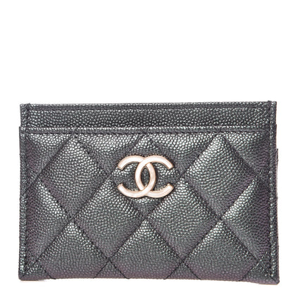Chanel Iridescent Caviar Quilted Card Holder Black 1 of 9