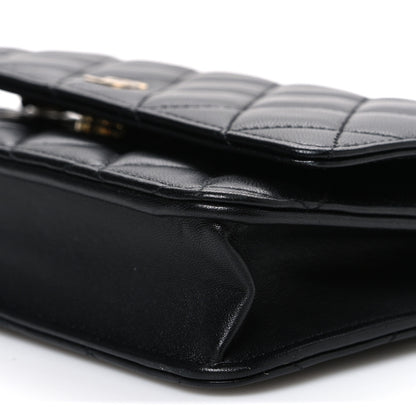 Chanel Lambskin Quilted Wallet On Chain WOC Black 11 of 11
