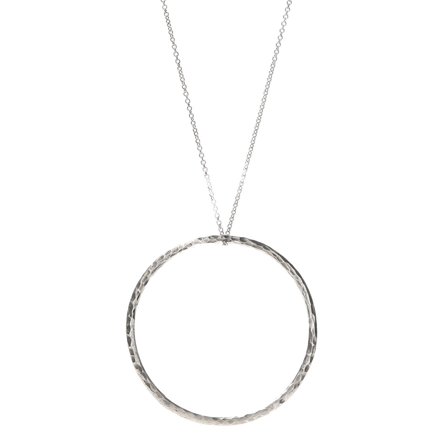 Tiffany Sterling Silver Paloma Picasso Hammered Circle Necklace 1 of 5