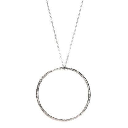Tiffany Sterling Silver Paloma Picasso Hammered Circle Necklace 1 of 5