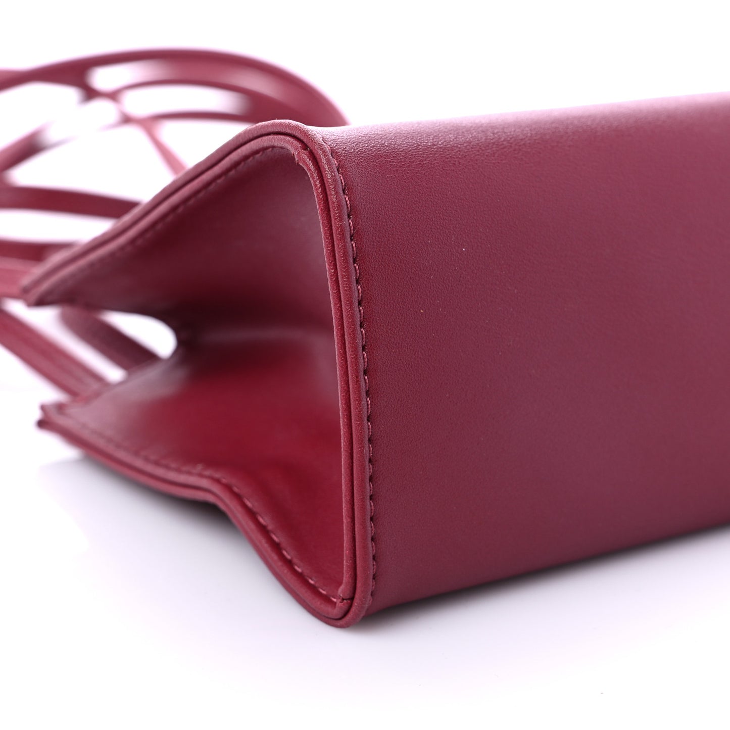 Vegan Leather Small Shopping Bag Oxblood