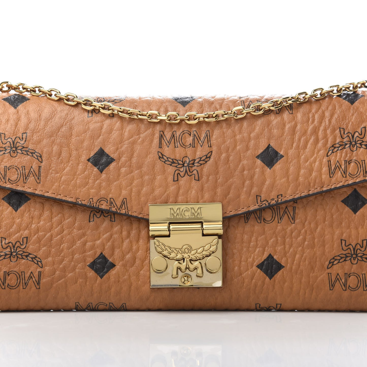 Visetos Large Patricia Wallet On Chain Cognac