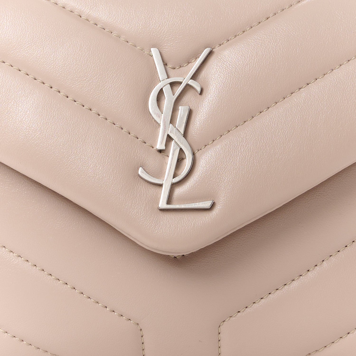 Saint Laurent Calfskin Y Quilted Monogram Toy Loulou Crossbody Bag Light Natural 9 of 11