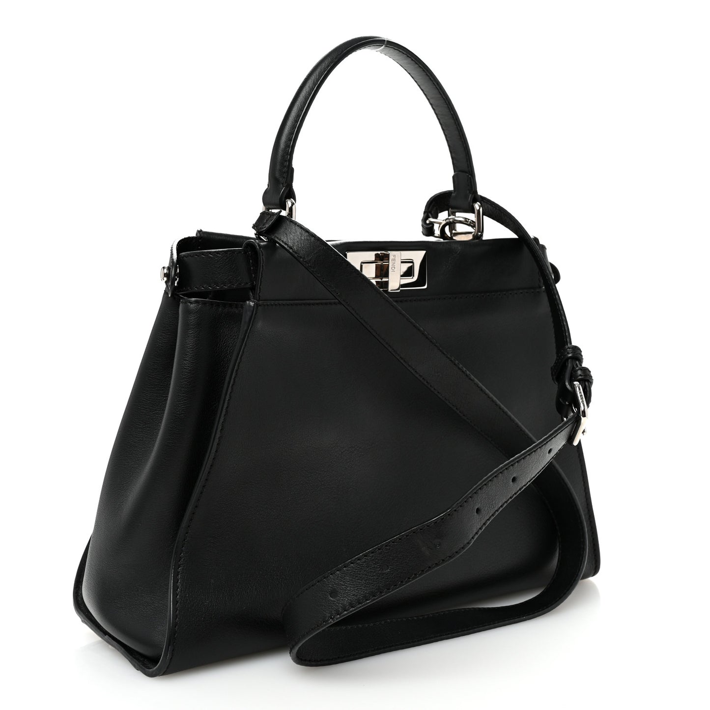 Vitello Seta Snakeskin Crocodile Monster Eyes Medium Peekaboo Iconic Satchel Black Girasole