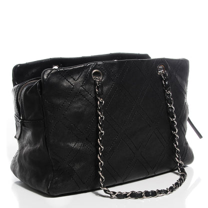 Chanel Calfskin Large Diamond Stitch Tote Black 3 of 7