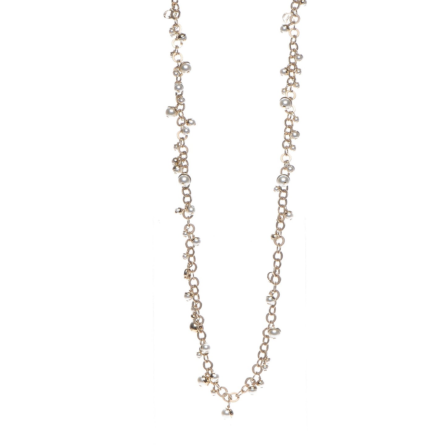 Pearl Mise en Dior Long Necklace Gold