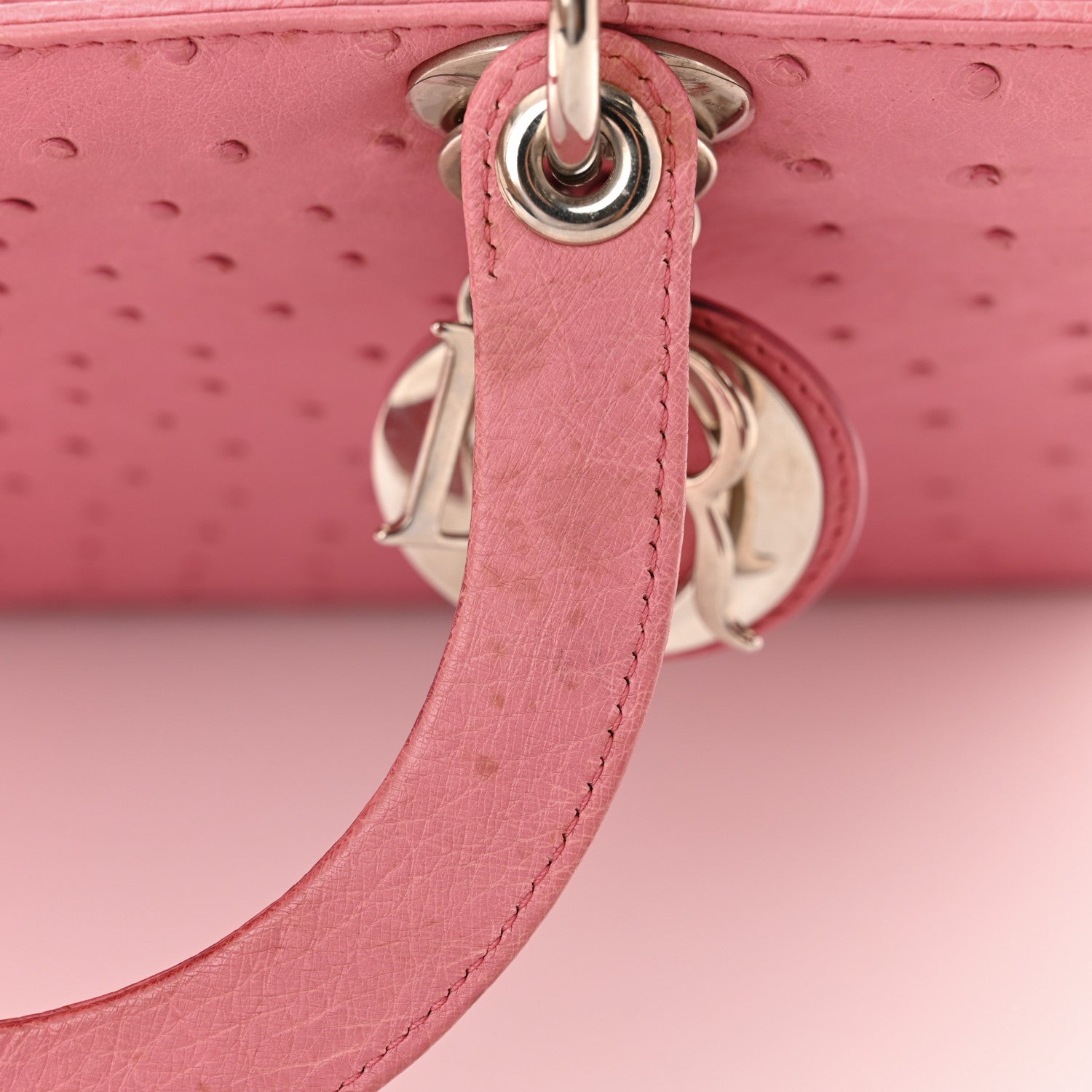 Christian Dior Ostrich Large Lady Dior Pink 12 of 14