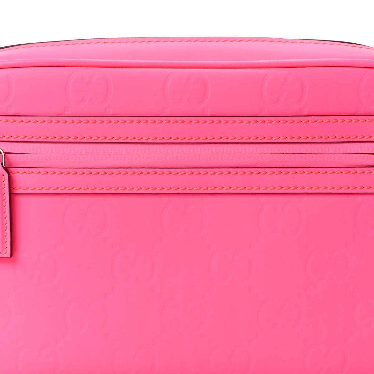 Gucci Rubber Effect Monogram GG Crossbody Bag Fluorescent Fuchsia 8 of 10