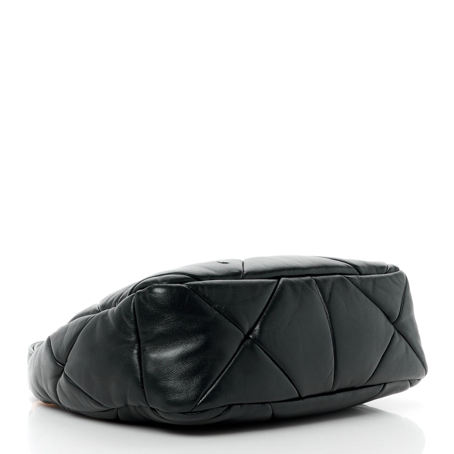 Nappa Re-Nylon Triangle Quilted Patchwork System Shoulder Bag Black