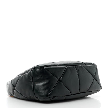 Prada Nappa Re-Nylon Triangle Quilted Patchwork System Shoulder Bag Black 4 of 12