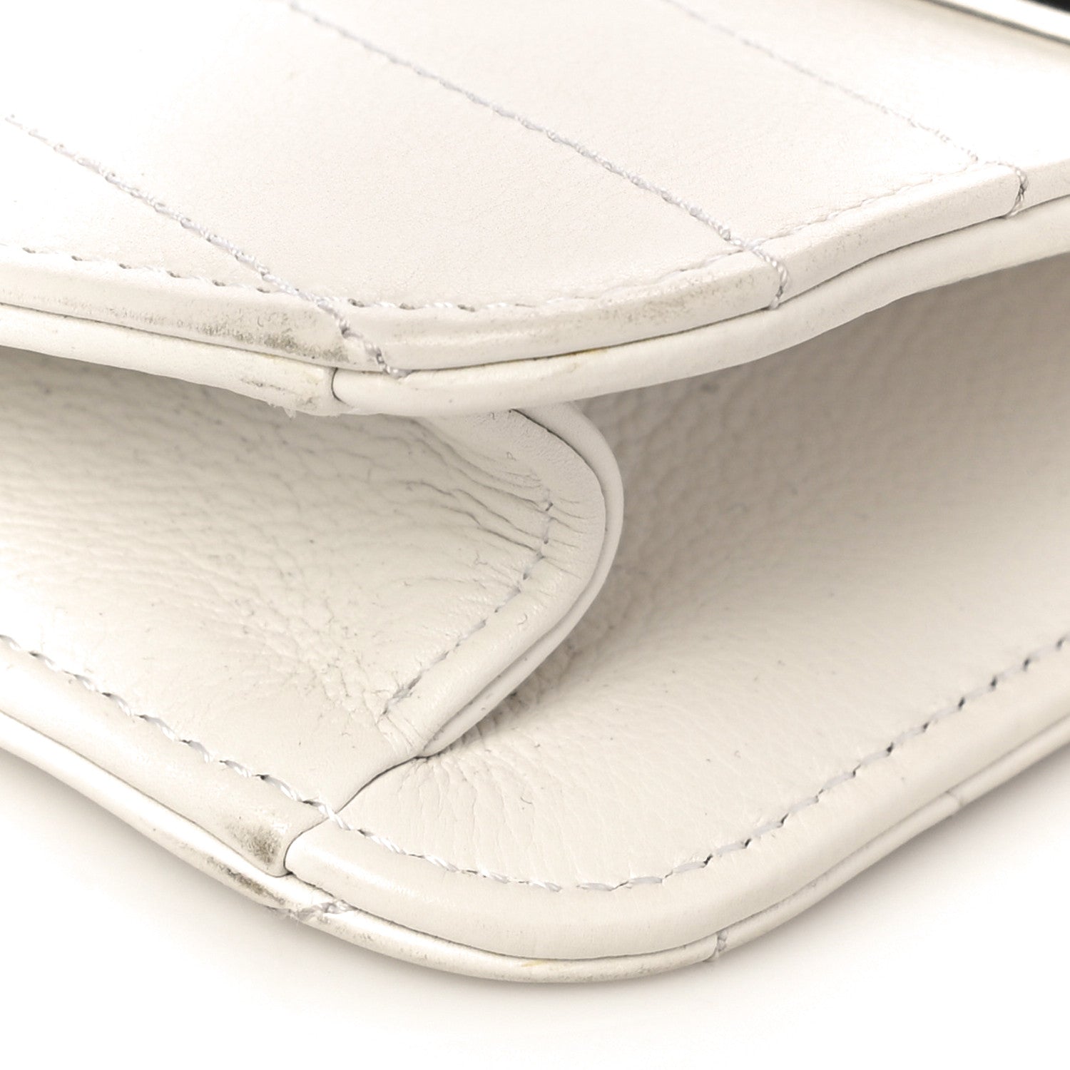 Chanel Calfskin Chevron Quilted Casual Trip Clutch White 10 of 10