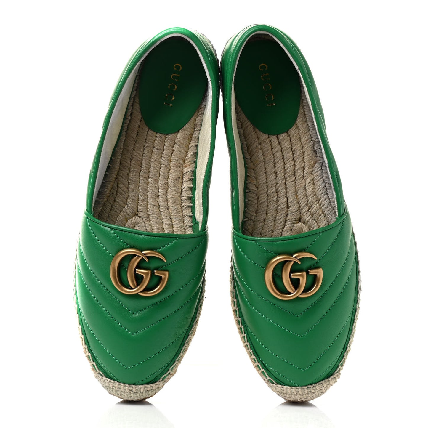 Nappa Matelasse GG Marmont Espadrilles 37.5 New Shamarock