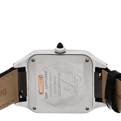 Cartier Stainless Steel 18K Pink Gold Alligator 31.4mm Santos Dumont Quartz Watch 4 of 5