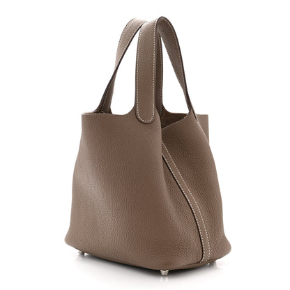 Hermes Taurillon Clemence Picotin Lock 18 PM Etoupe 3 of 11