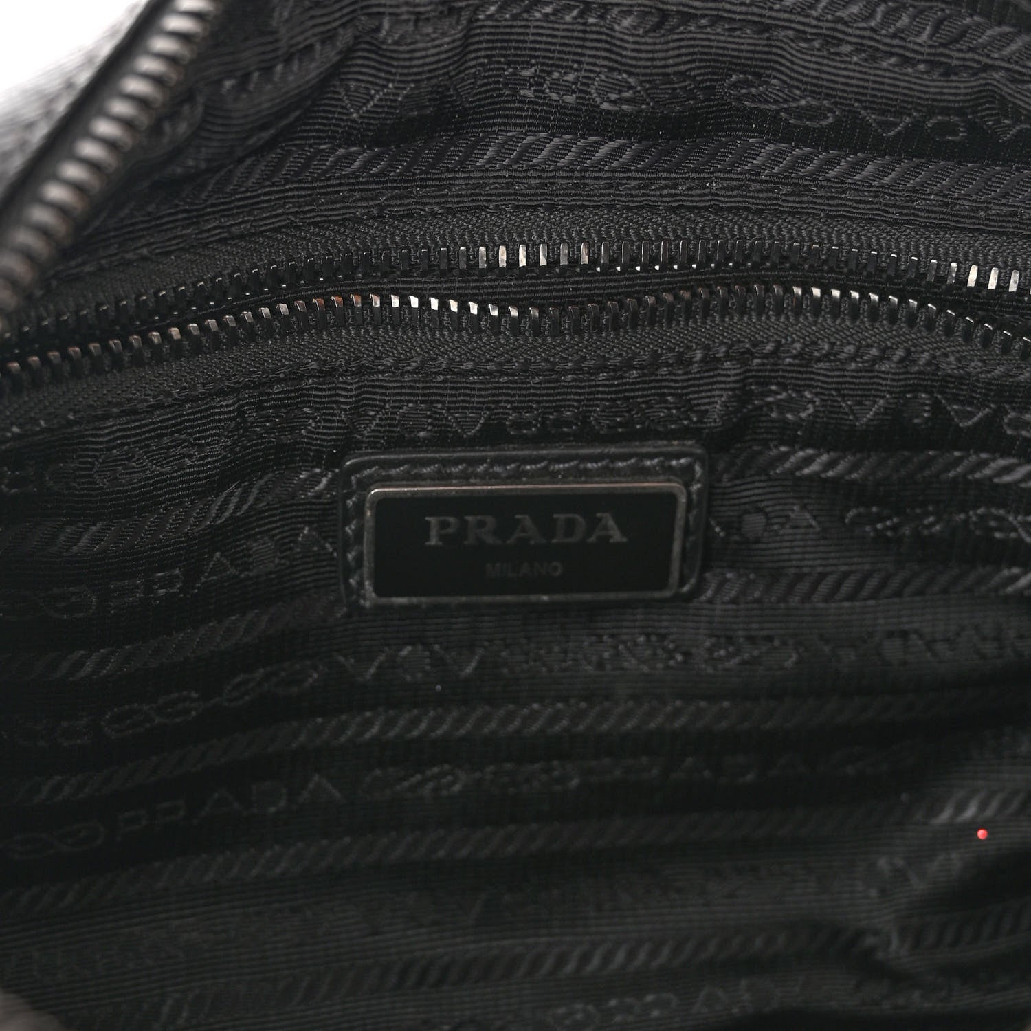 Prada Saffiano Travel Belt Bag Black Platino 6 of 9