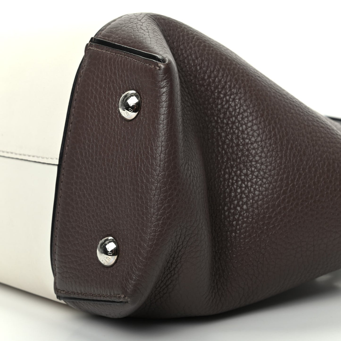 Taurillon Cuir Bi-Color Soft Lockit PM White