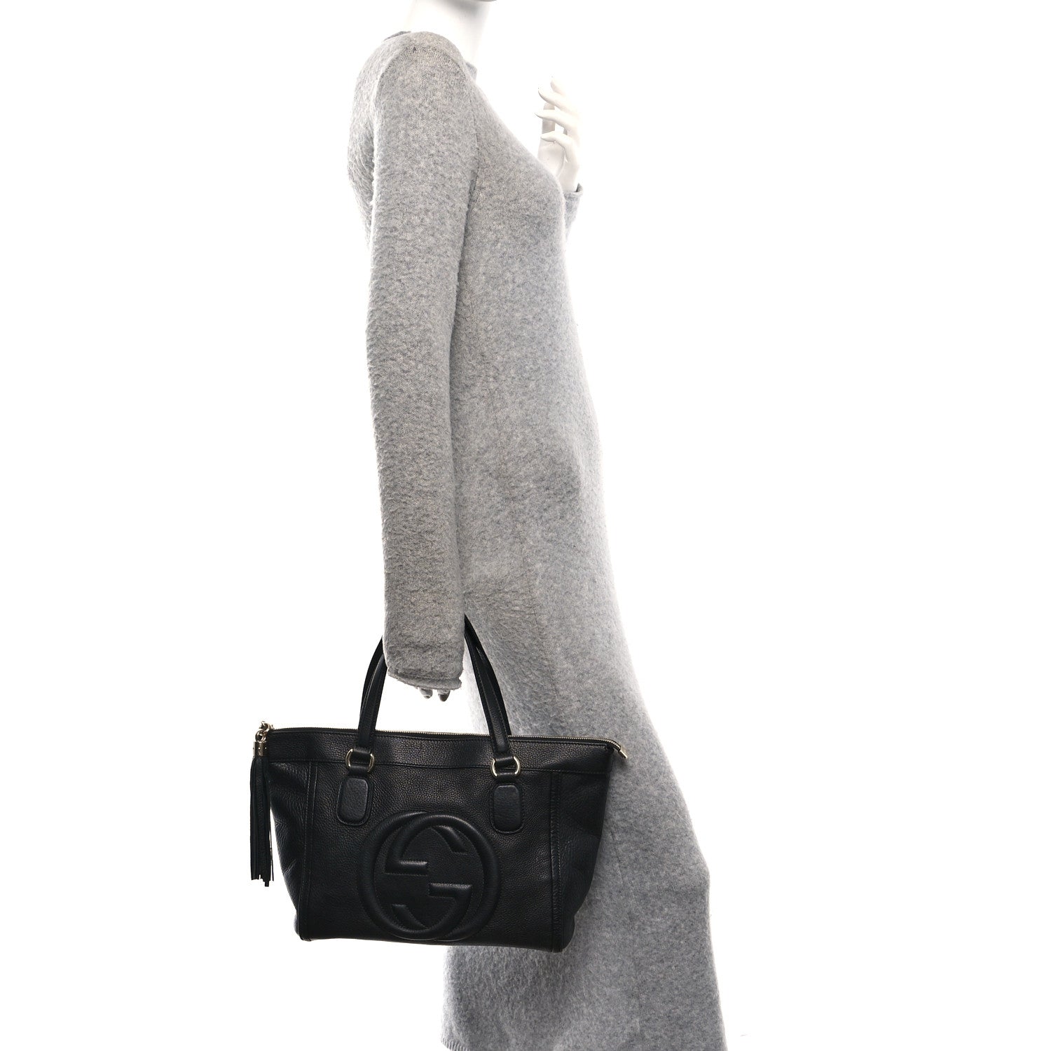 Gucci Pebbled Calfskin Small Soho Top Handle Bag Black 2 of 11