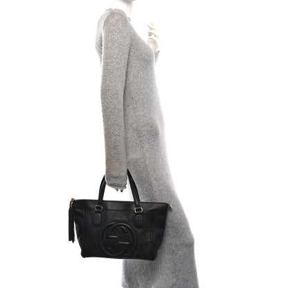 Gucci Pebbled Calfskin Small Soho Top Handle Bag Black 2 of 11