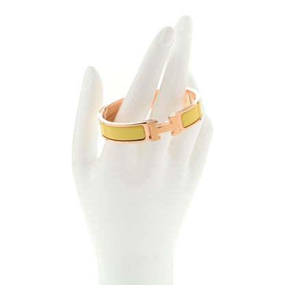 Hermes Enamel Narrow Clic Clac H Bracelet PM Jaune D'Or 2 of 6