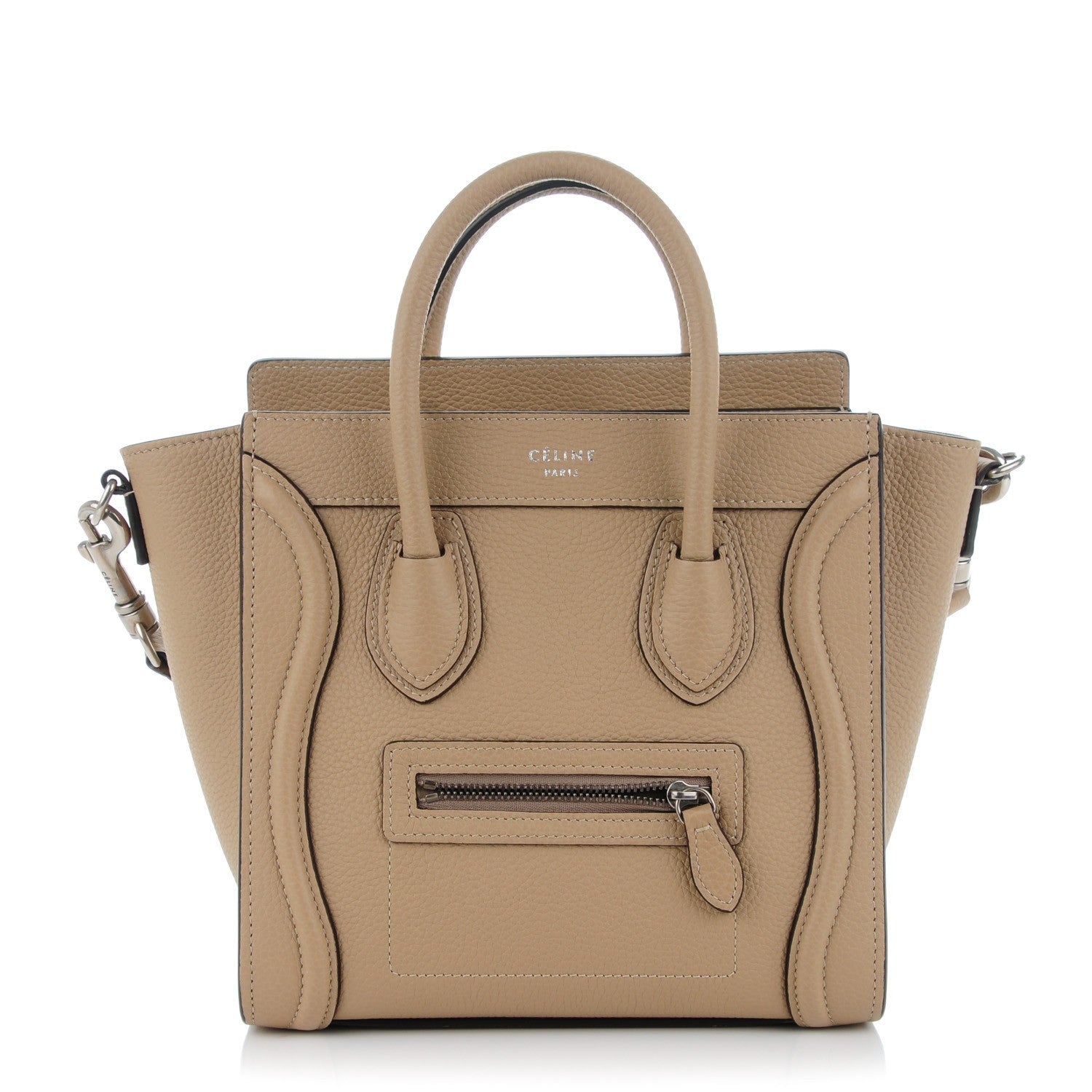 Celine Drummed Calfskin Nano Luggage Dune 1 of 7