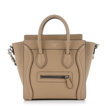 Celine Drummed Calfskin Nano Luggage Dune 1 of 7