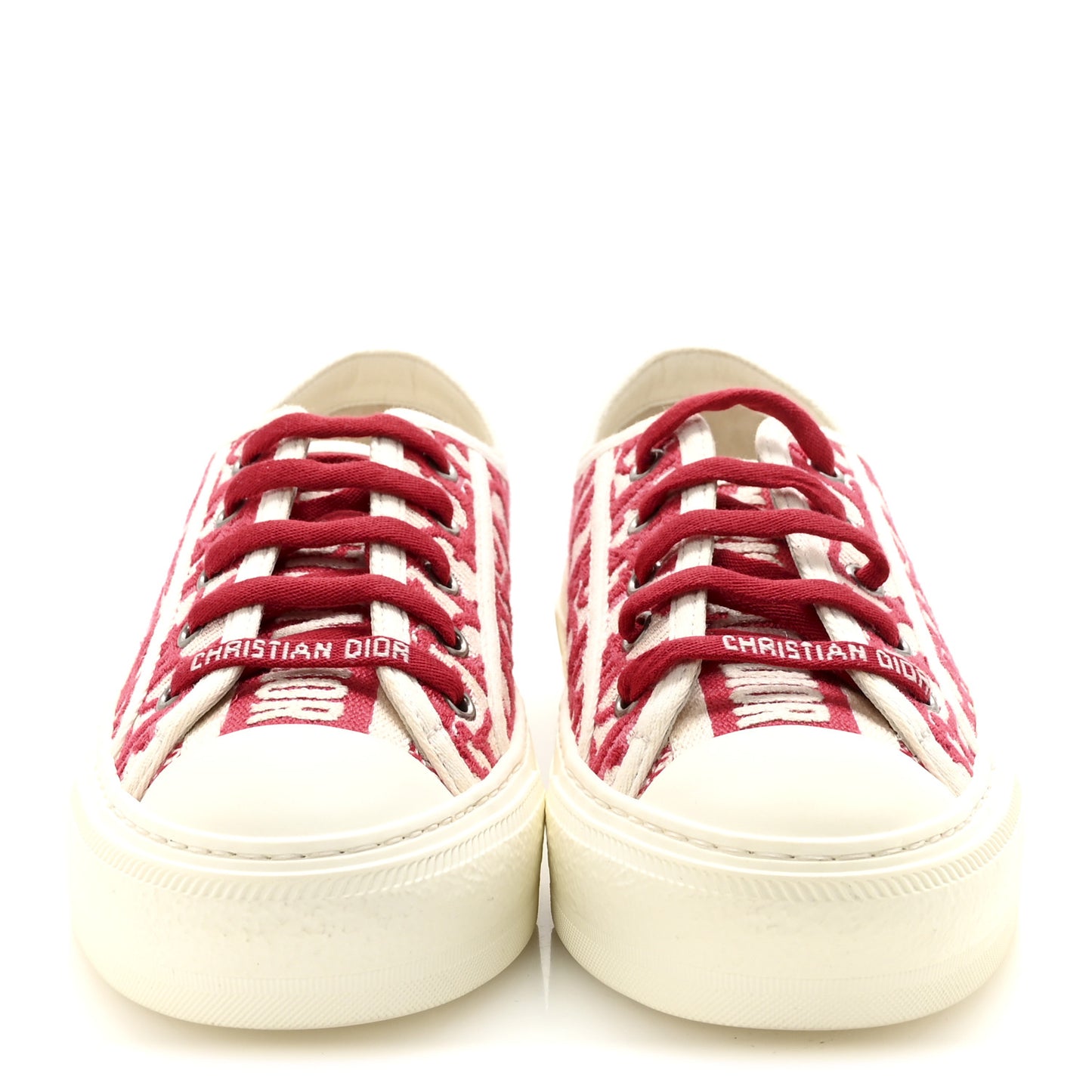 Canvas Oblique Walk'N'Dior Low Top Sneakers 35 Framboise