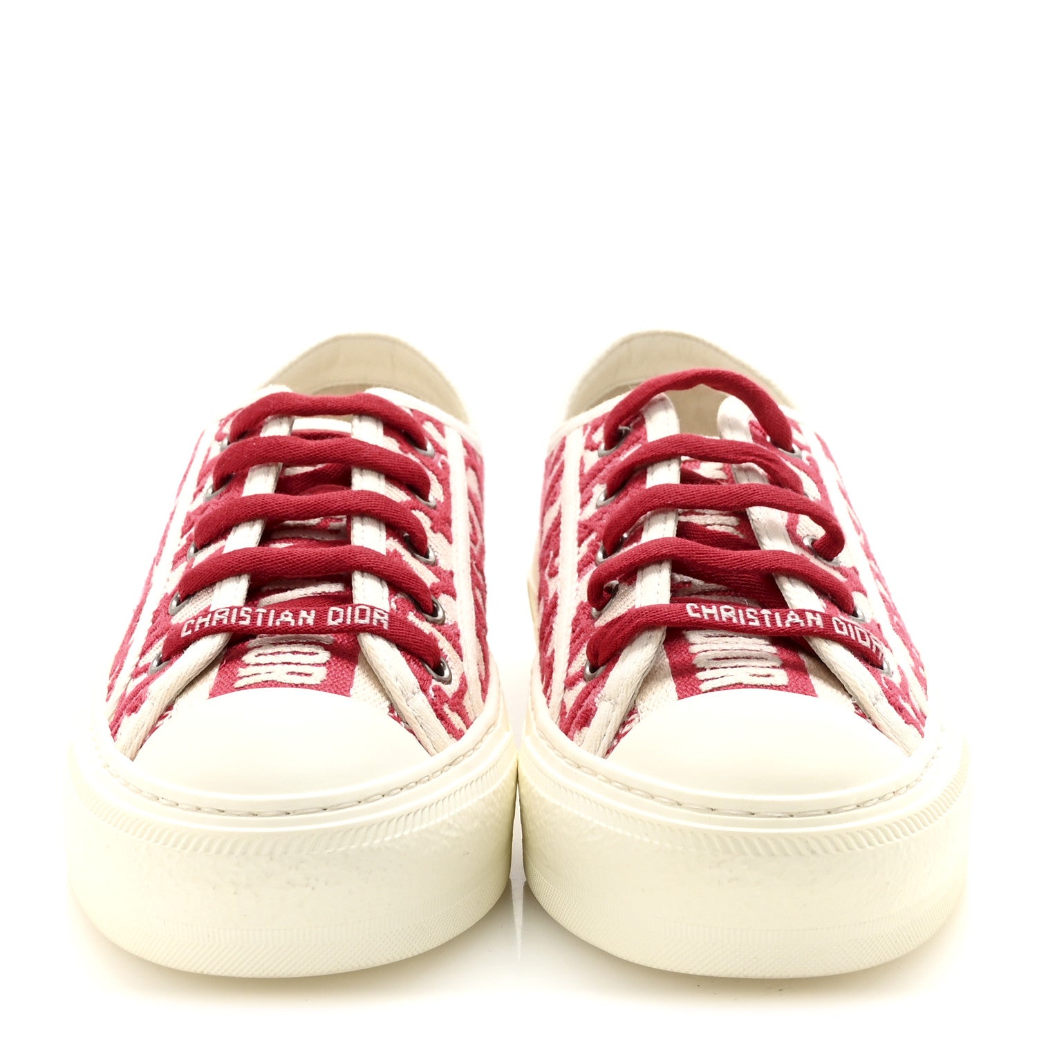 Christian Dior Canvas Oblique Walk'N'Dior Low Top Sneakers 35 Framboise 3 of 9
