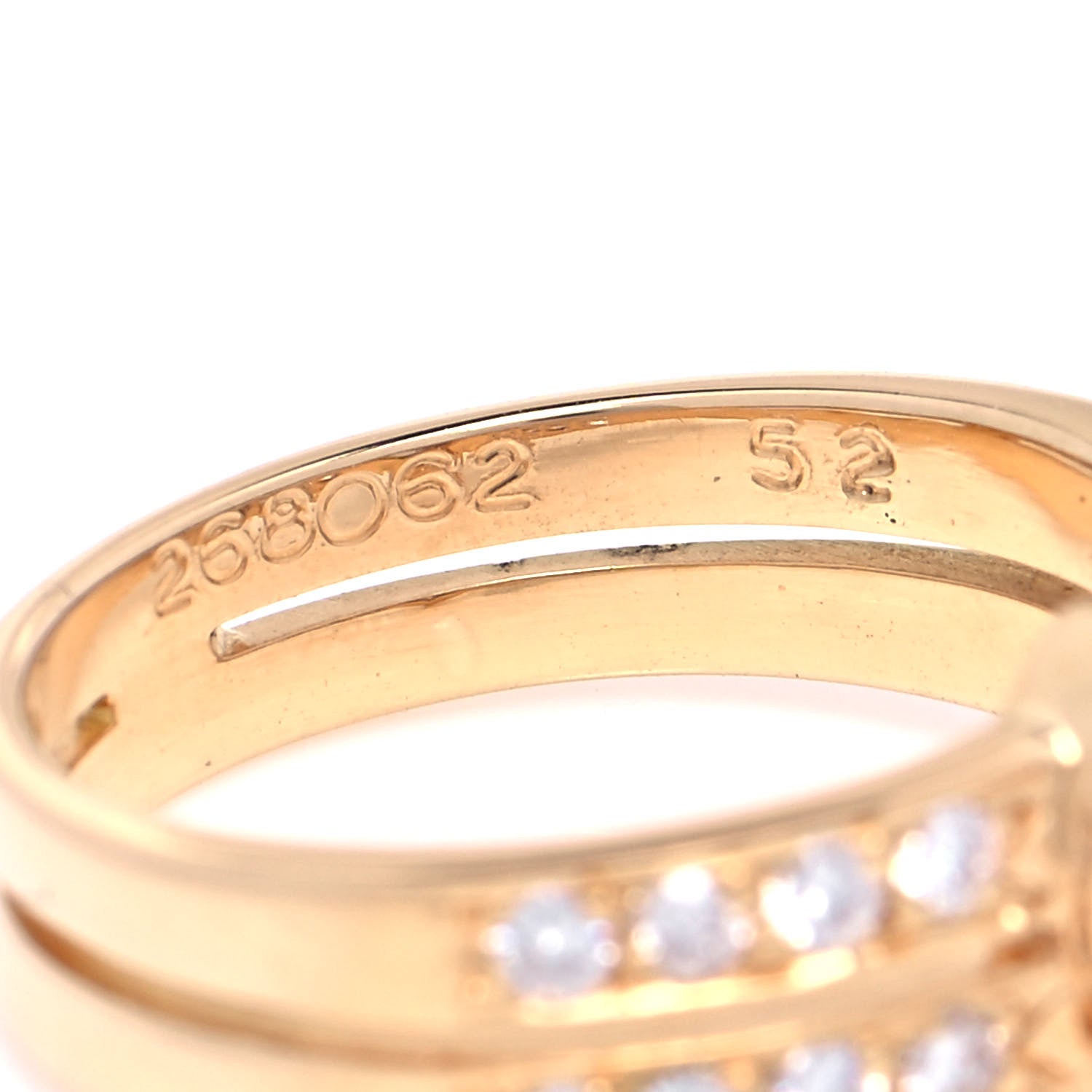 Cartier 18K Yellow Gold Diamond .30ct Marquise Double Band Engagement Ring 52 6 5 of 5