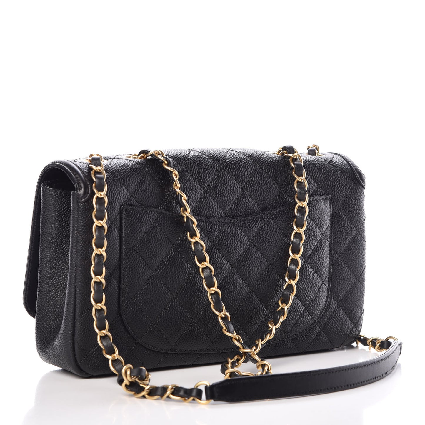 Caviar Quilted Medium CC Filigree Flap Black