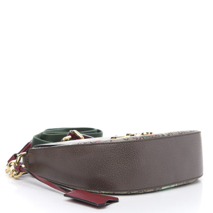 Gucci GG Supreme Monogram Tian Web Medium Padlock Messenger Shoulder Bag Beige Multicolor New Acero 4 of 11