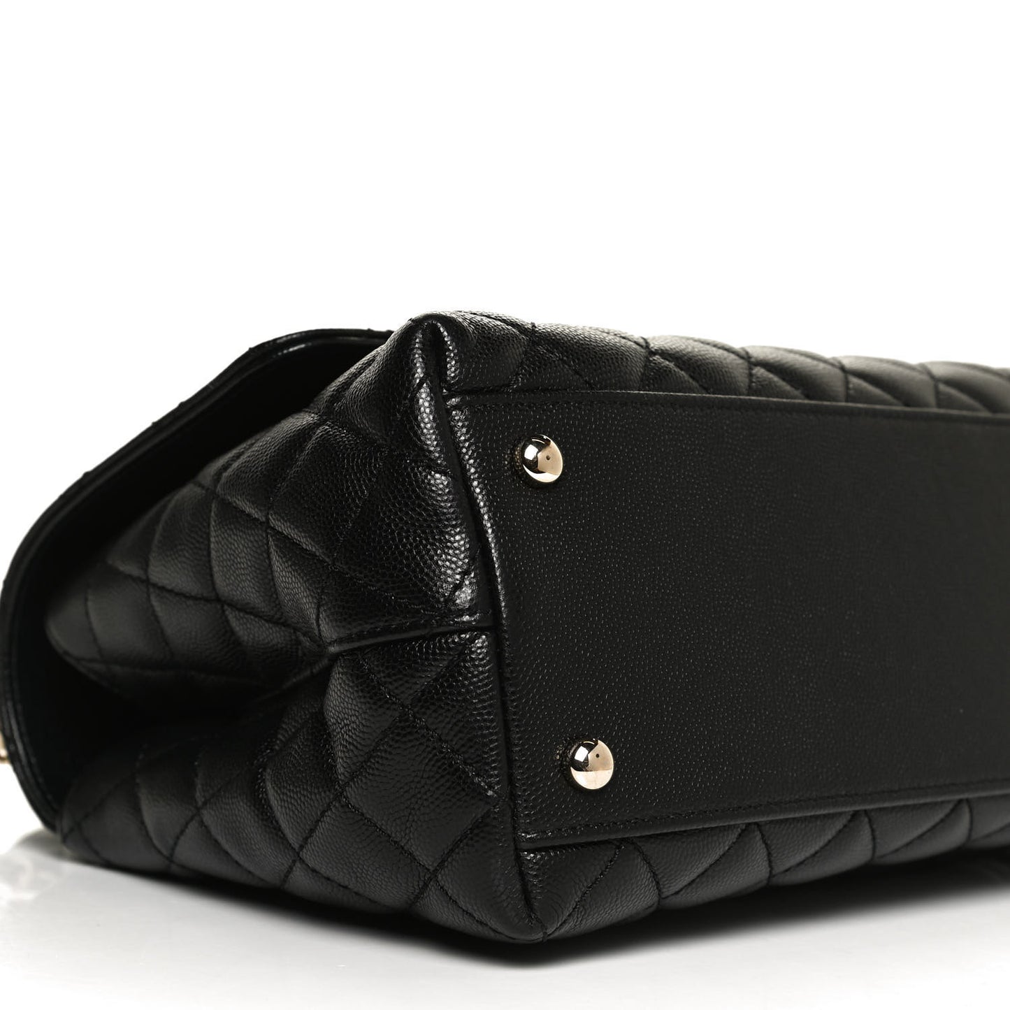 Caviar Quilted Small Coco Handle Flap Black