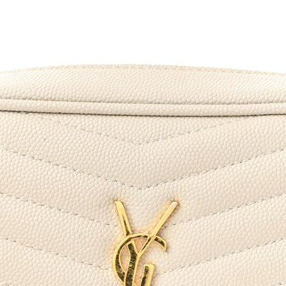 Saint Laurent Grain De Poudre Matelasse Monogram Mini Lou Camera Bag Crema Soft 8 of 11