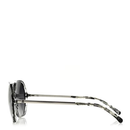 Chanel Acetate Polarized Oversized CC Sunglasses 5345 Black Grey 2 of 8