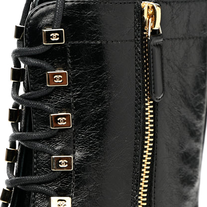 Chanel Calfskin Lace Up Combat Boots 41 Black 11 of 11