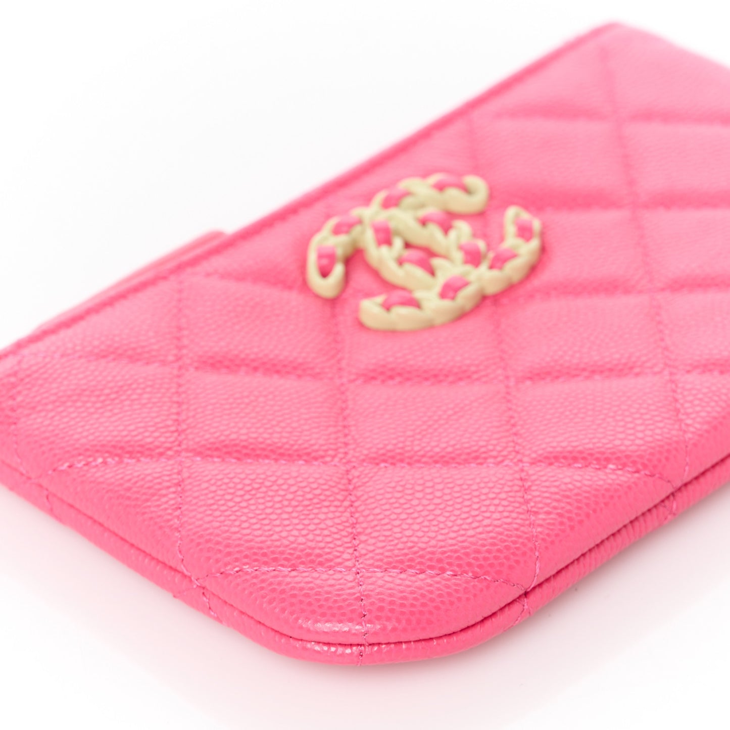 Caviar Quilted Small Chanel 19 Mini Pouch Dark Pink