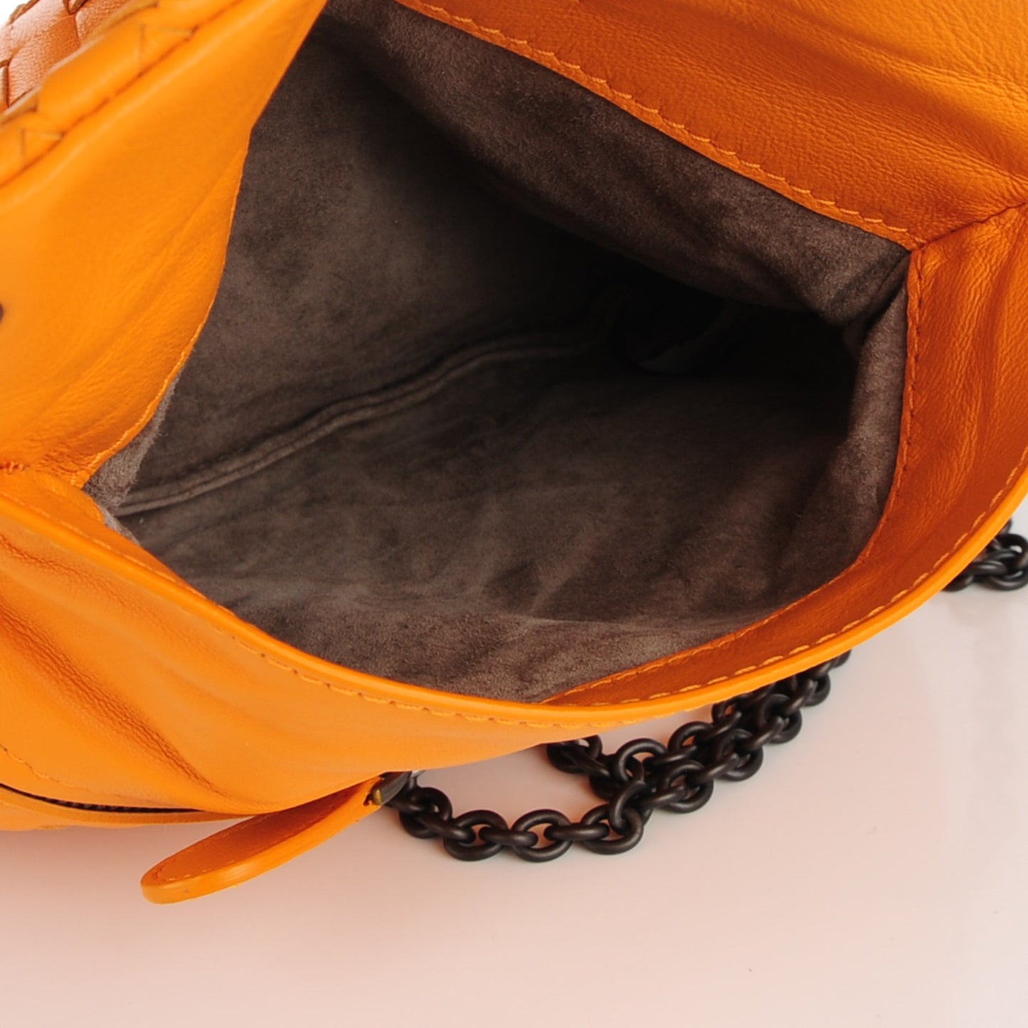 Nappa Intrecciato Mini Chain Messenger Sapphire