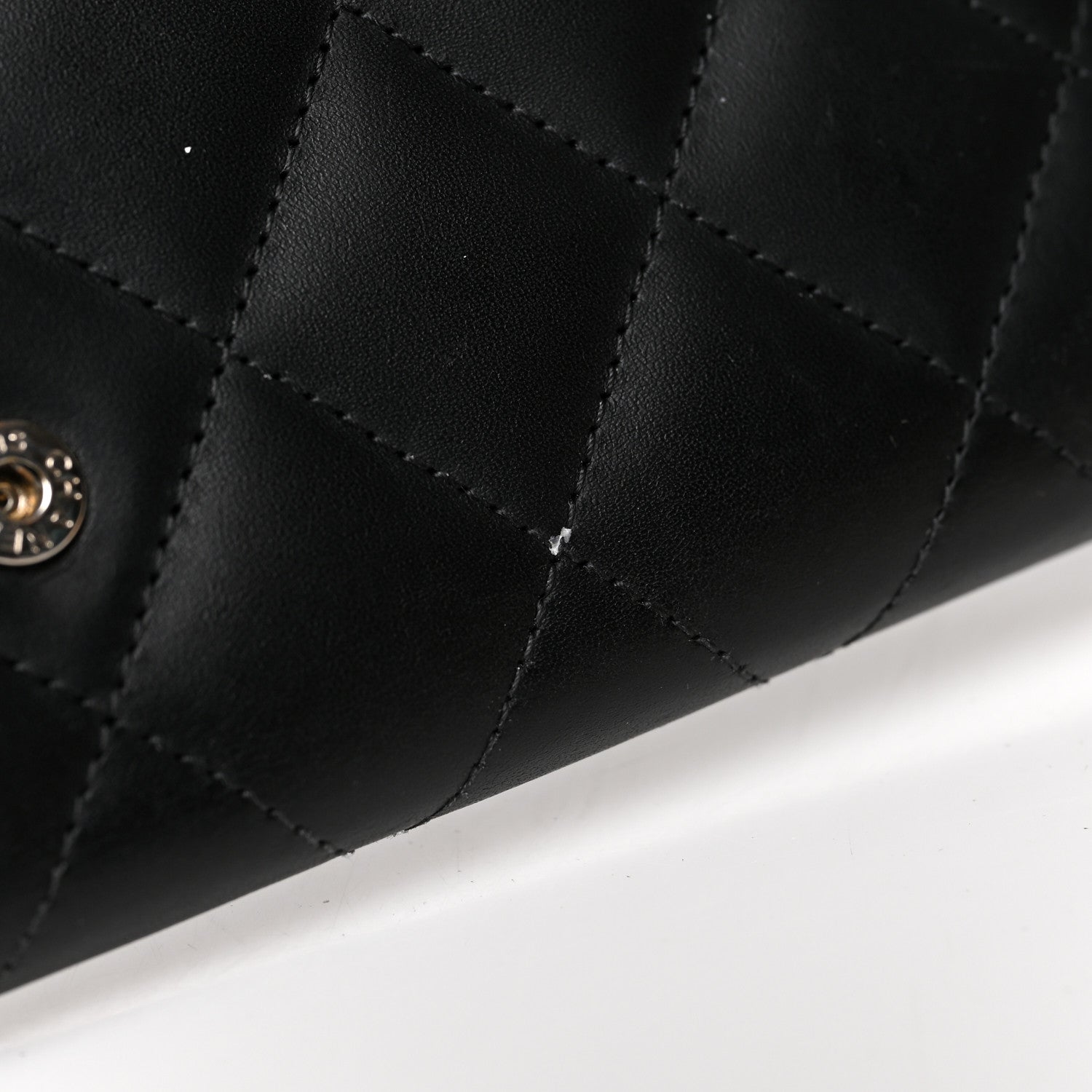 Chanel Calfskin Quilted Cambon Gusset Flap Wallet Black 10 of 11