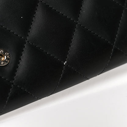 Chanel Calfskin Quilted Cambon Gusset Flap Wallet Black 10 of 11