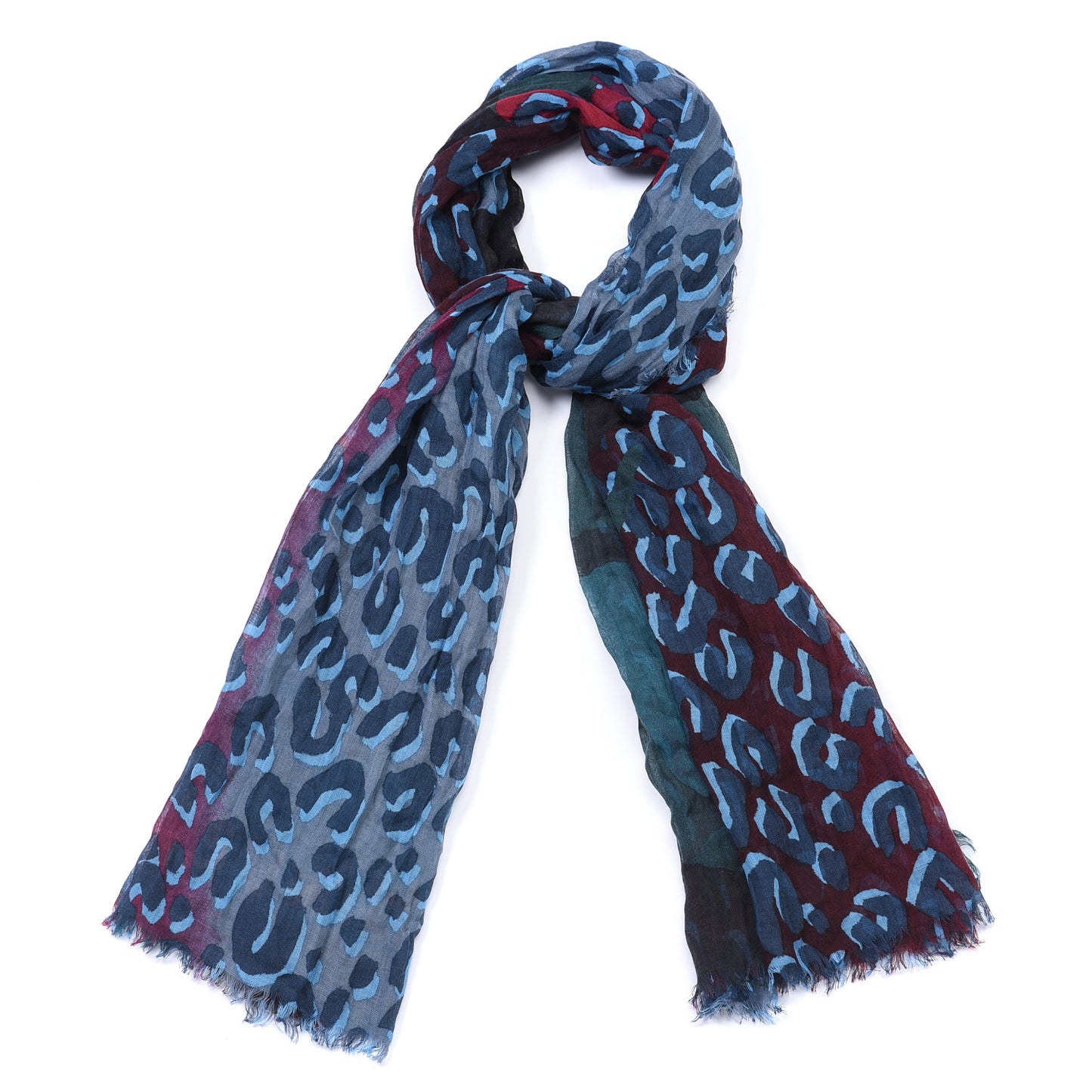 Cashmere Silk Leopard Blurry Stole