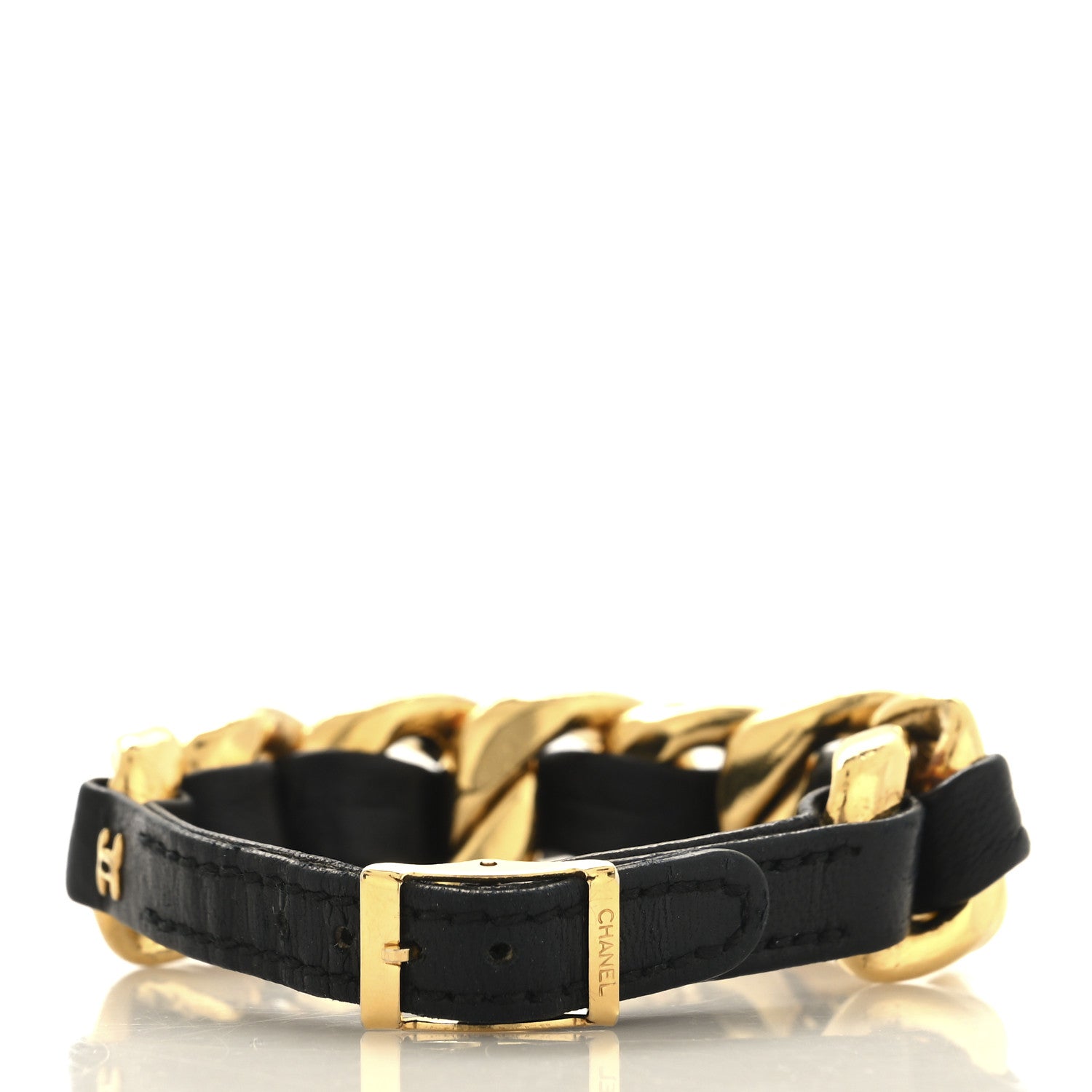Chanel Lambskin Chain Bracelet Black 3 of 6