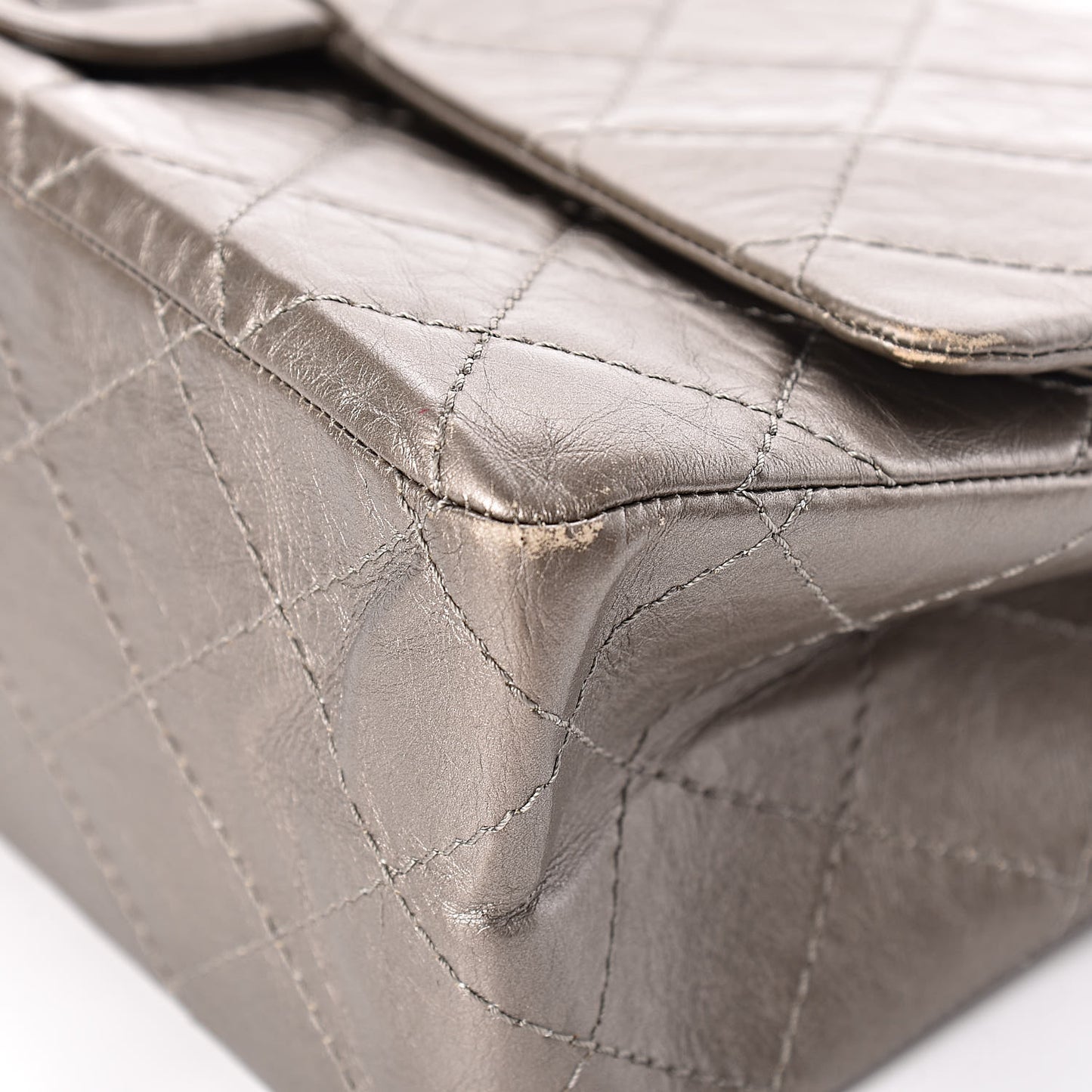 Aged Calfskin Quilted 2.55 Reissue 227 Flap Grey