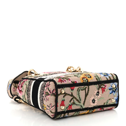 Christian Dior Canvas Mille Fleurs Embroidered Mini Lady D-Lite  Beige Multicolor 4 of 11