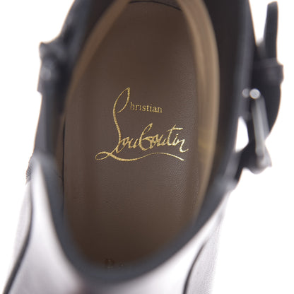 Christian Louboutin Calfskin Ecritoir Flat Ankle Boots 36.5 Black 5 of 7