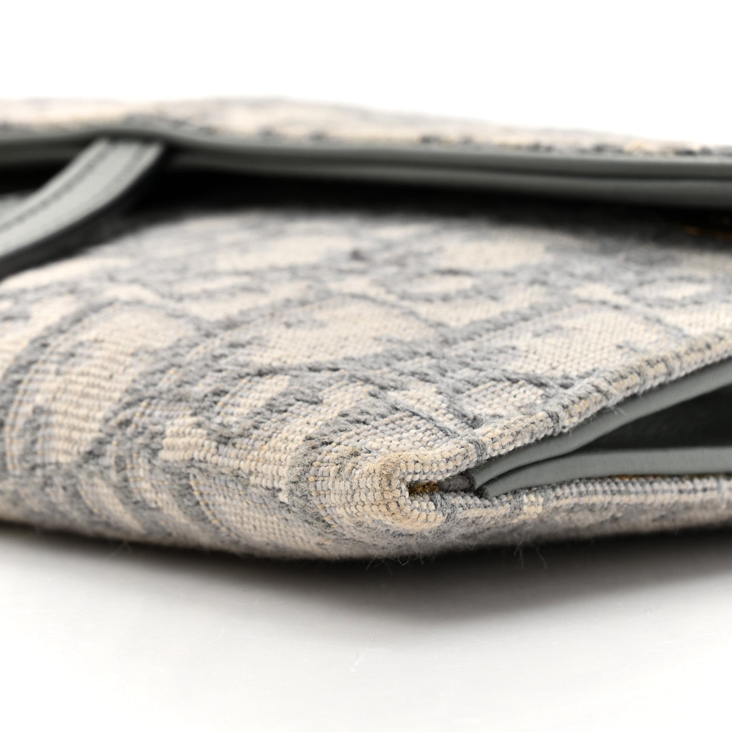 Christian Dior Oblique Saddle Chain Long Wallet Grey 10 of 12