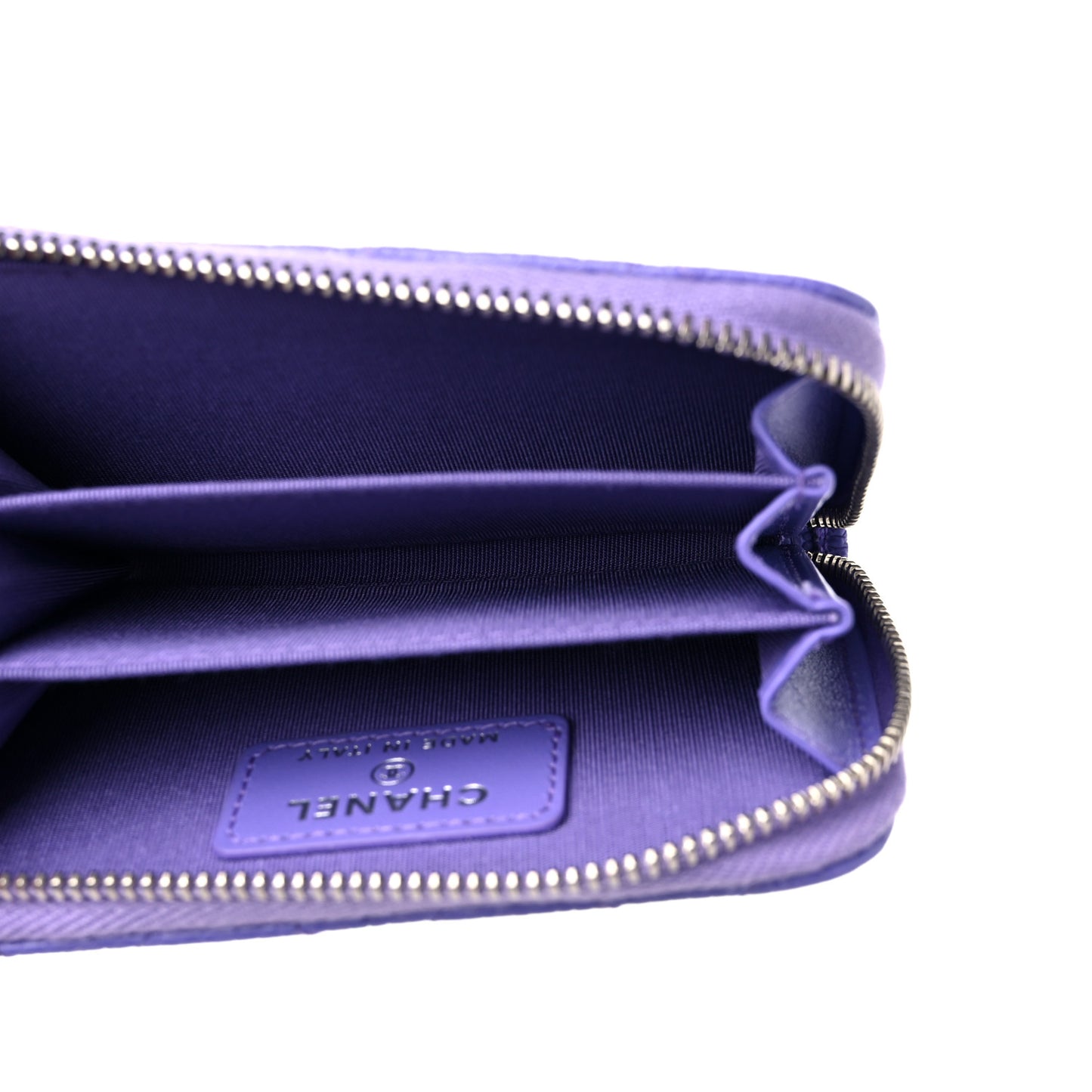 Caviar Quilted Incognito Zip Coin Purse Purple
