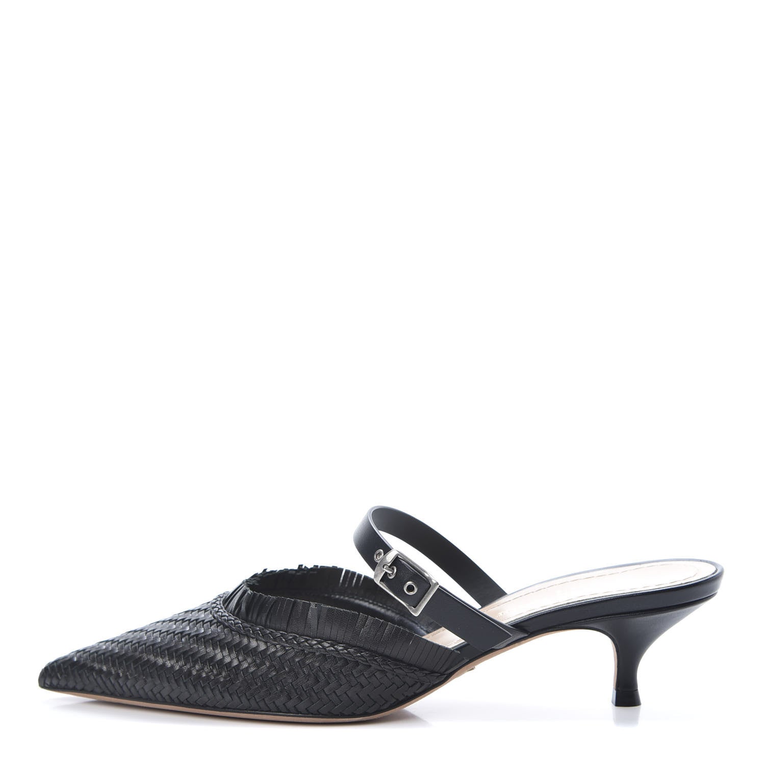 Christian Dior Lambskin Woven Teddy D Mule Sandals 36 Black 1 of 12