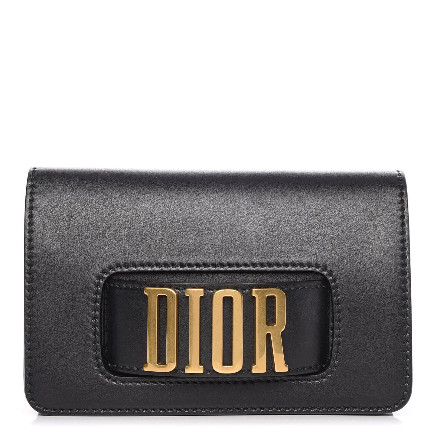 Smooth Calfskin Dio(r)evolution Flap Clutch Black